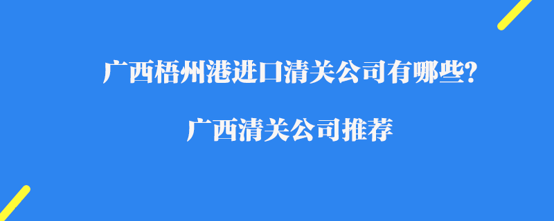 廣西梧州港進口清關公司有哪些？廣西清關公司推薦