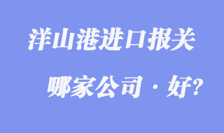 洋山港進(jìn)口報關(guān)公司哪家好?